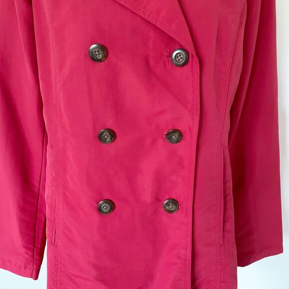 Eddie Bauer Women's Nylon Double Breasted Peacoat Jacket Coat M Medium Berry Red - Picture 2 of 12
